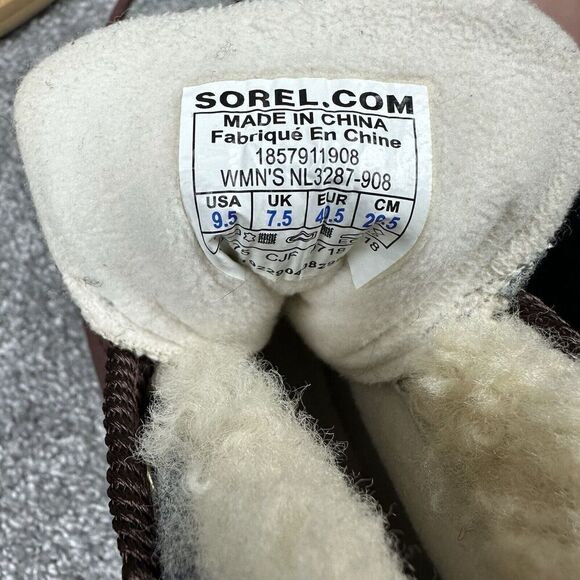 Sorel Sneakchic Alpine Booties Women 9.5 Red Gray Shearling Fur Lined NL3287908 - Picture 11 of 11